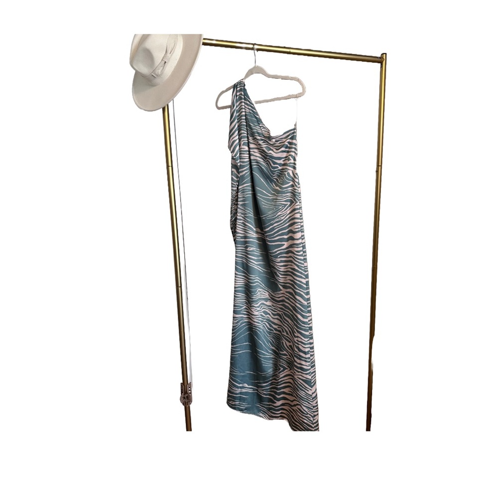 Fabrik One-Shoulder Zebra Print Dress